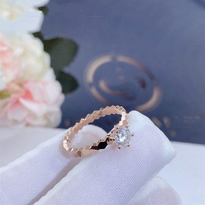 [Vellora Opalyn]BEE LOVE RING PINK GOLD 1 DIAMOND