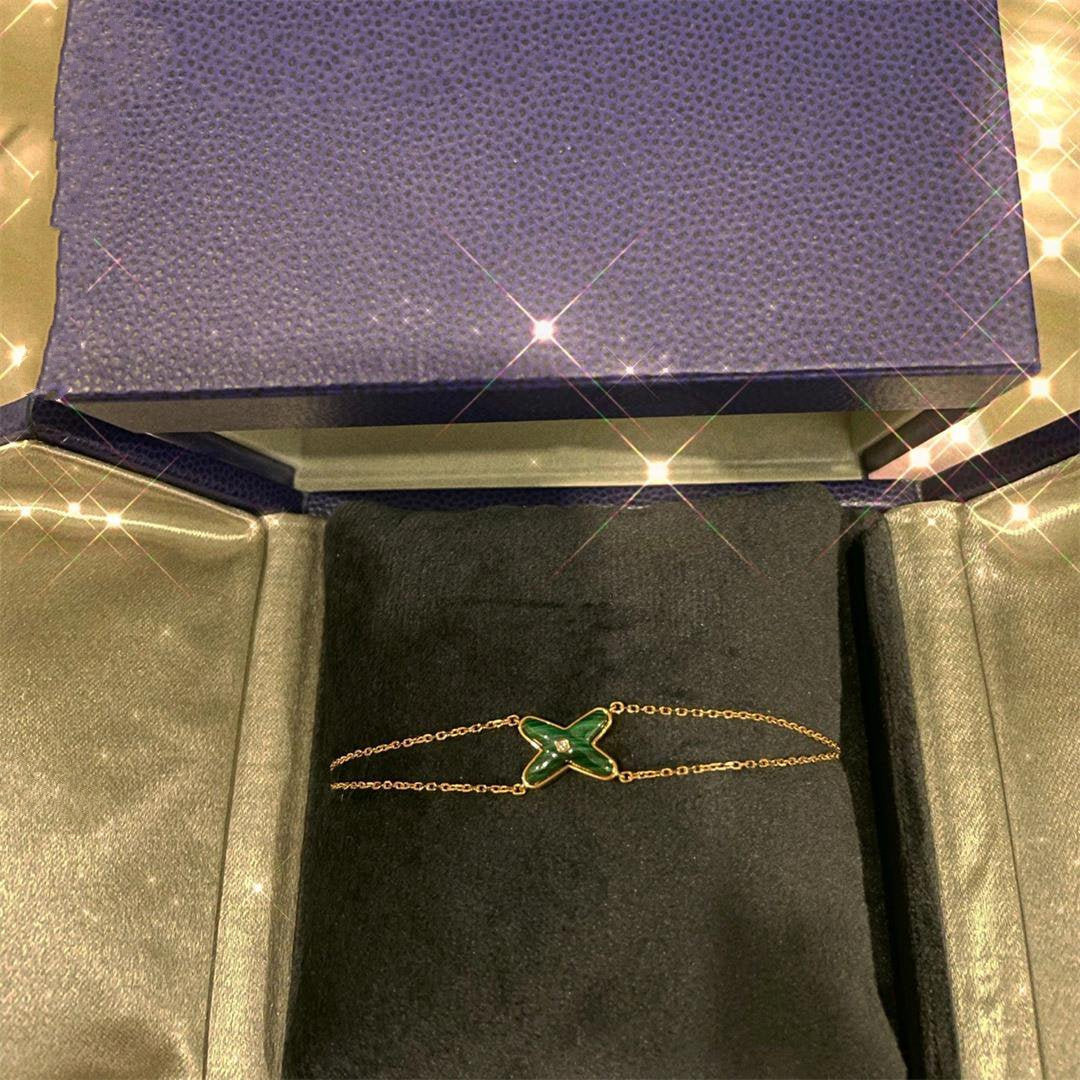 [Vellora Opalyn]JEUX BRACELET MALACHITE PINK GOLD 1 DIAMOND