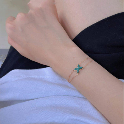 [Vellora Opalyn]JEUX BRACELET MALACHITE PINK GOLD 1 DIAMOND