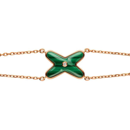 [Vellora Opalyn]JEUX BRACELET MALACHITE PINK GOLD 1 DIAMOND