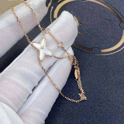 [Vellora Opalyn]JEUX BRACELET WHITE MOP PINK GOLD 1 DIAMOND