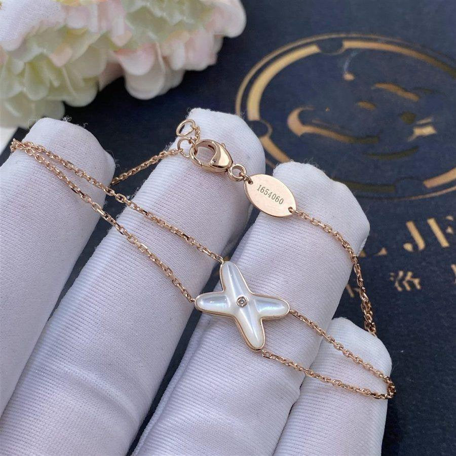 [Vellora Opalyn]JEUX BRACELET WHITE MOP PINK GOLD 1 DIAMOND