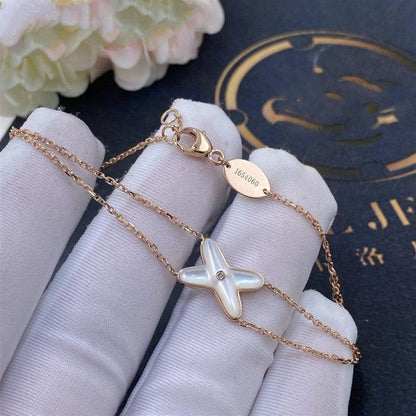 [Vellora Opalyn]JEUX BRACELET WHITE MOP PINK GOLD 1 DIAMOND