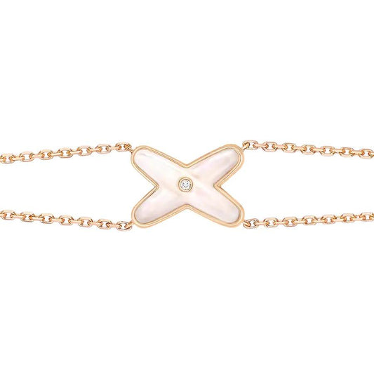 [Vellora Opalyn]JEUX BRACELET WHITE MOP PINK GOLD 1 DIAMOND