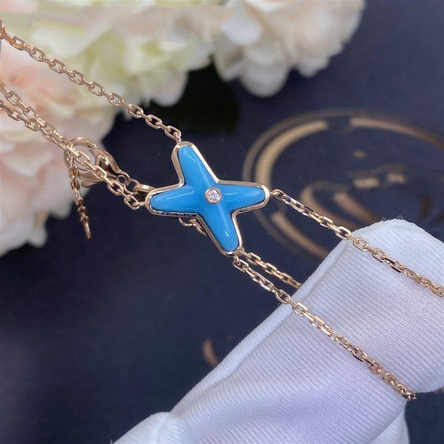 [Vellora Opalyn]JEUX BRACELET TURQUOISE PINK GOLD 1 DIAMOND