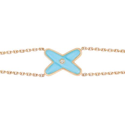 [Vellora Opalyn]JEUX BRACELET TURQUOISE PINK GOLD 1 DIAMOND