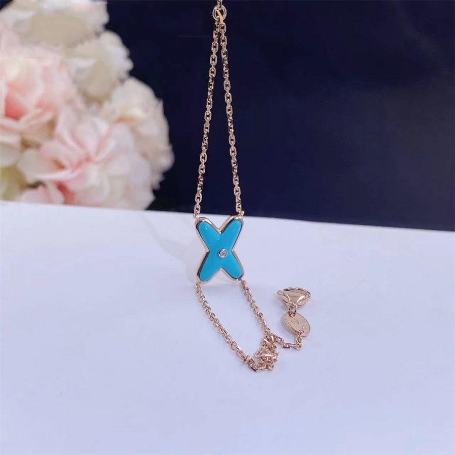 [Vellora Opalyn]JEUX BRACELET TURQUOISE PINK GOLD 1 DIAMOND