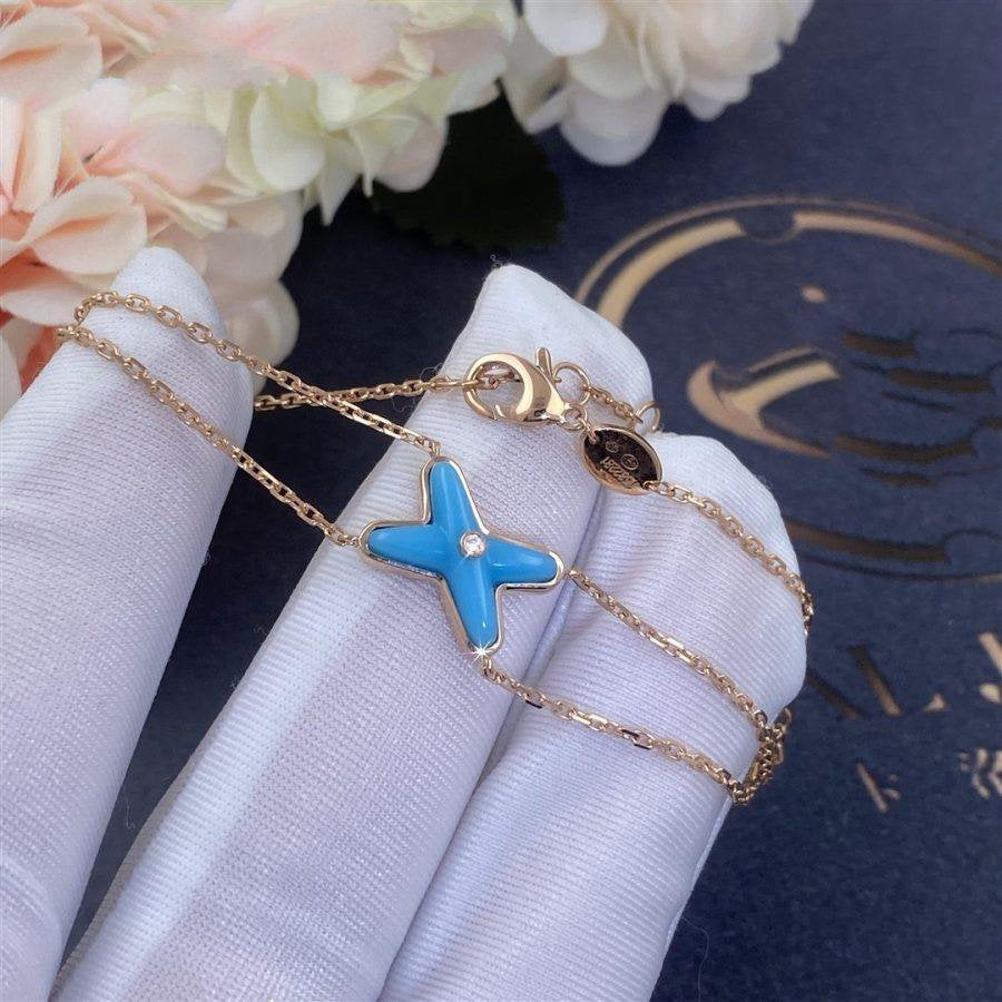 [Vellora Opalyn]JEUX BRACELET TURQUOISE PINK GOLD 1 DIAMOND