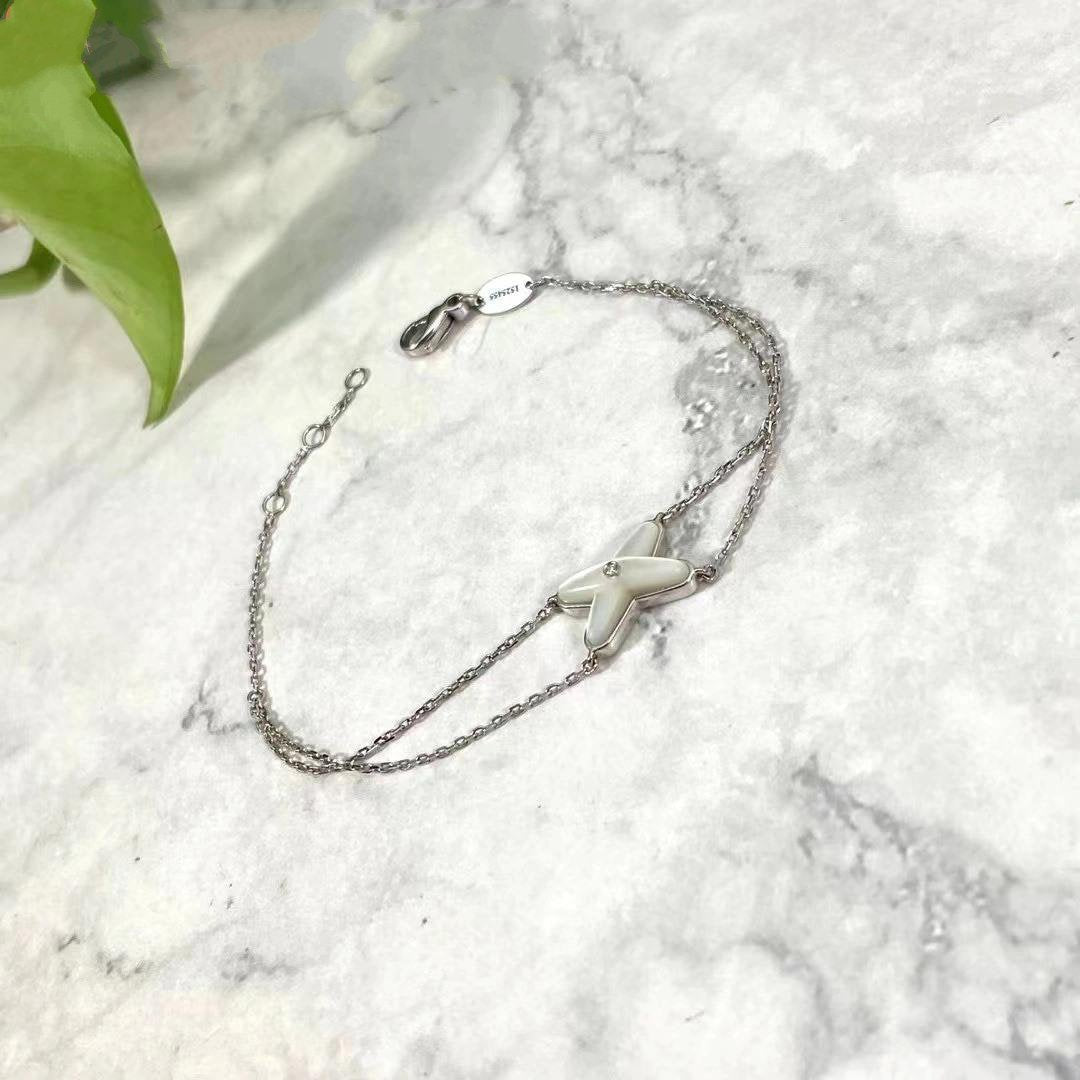 [Vellora Opalyn]JEUX BRACELET WHITE MOP SILVER 1 DIAMOND