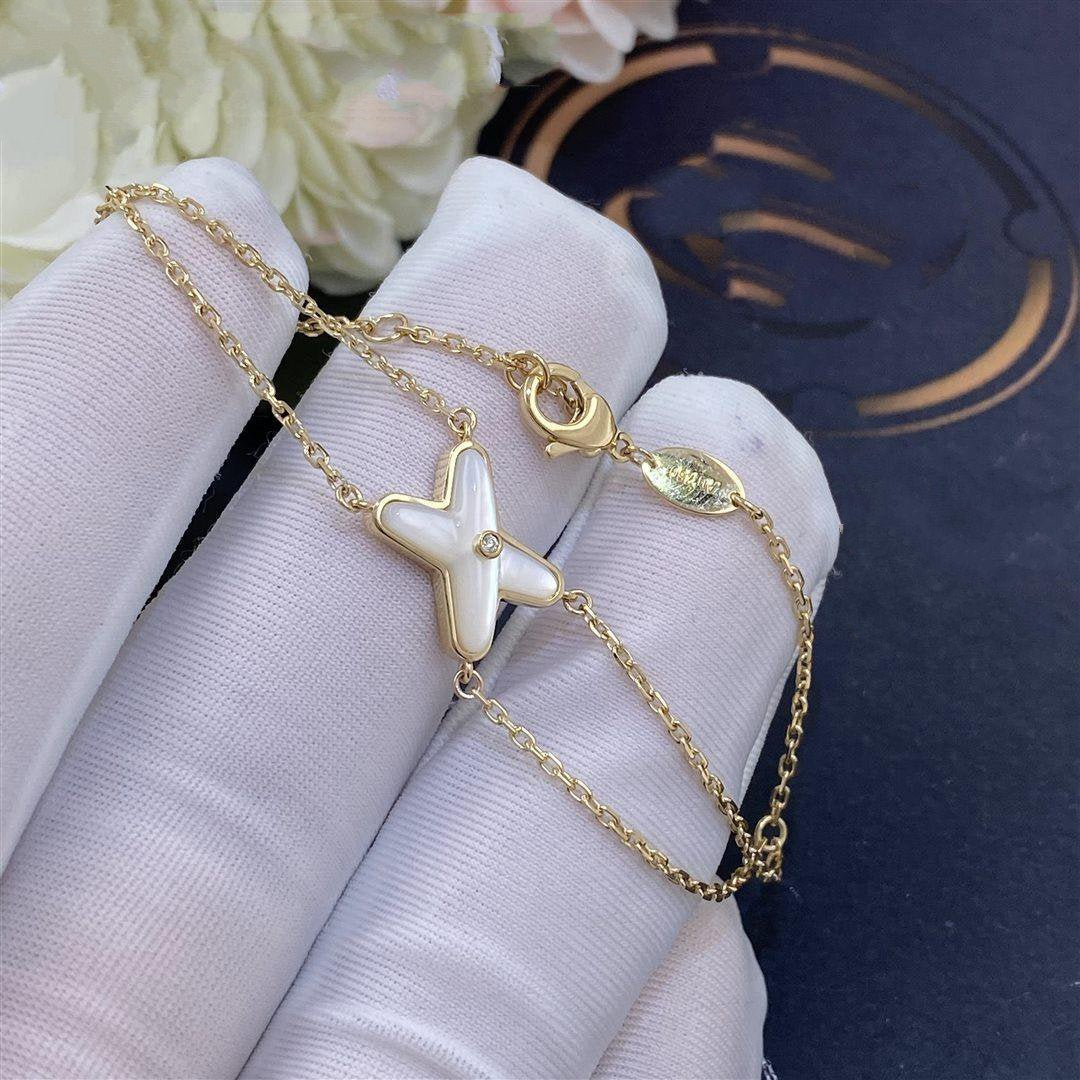 [Vellora Opalyn]JEUX BRACELET WHITE MOP GOLD 1 DIAMOND