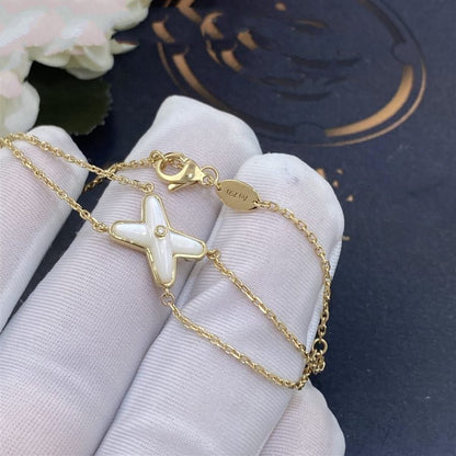 [Vellora Opalyn]JEUX BRACELET WHITE MOP GOLD 1 DIAMOND