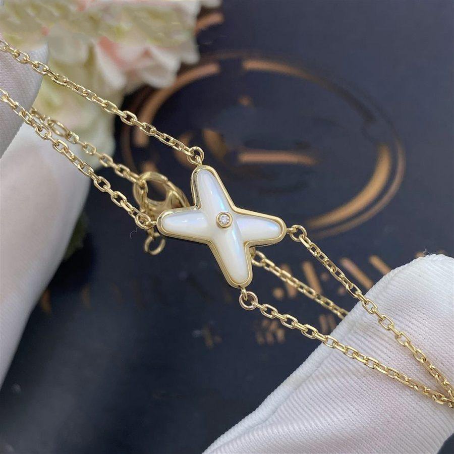 [Vellora Opalyn]JEUX BRACELET WHITE MOP GOLD 1 DIAMOND