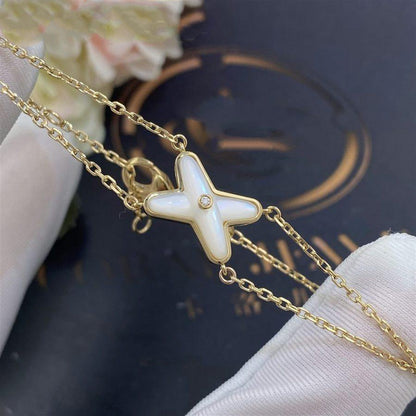 [Vellora Opalyn]JEUX BRACELET WHITE MOP GOLD 1 DIAMOND