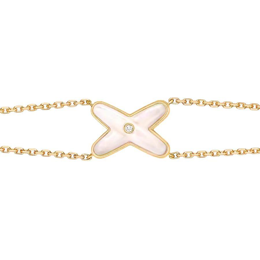 [Vellora Opalyn]JEUX BRACELET WHITE MOP GOLD 1 DIAMOND
