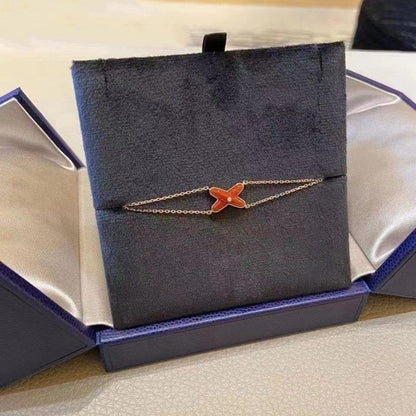 [Vellora Opalyn]JEUX BRACELET CARNELIAN PINK GOLD 1 DIAMOND