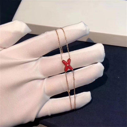 [Vellora Opalyn]JEUX BRACELET CARNELIAN PINK GOLD 1 DIAMOND