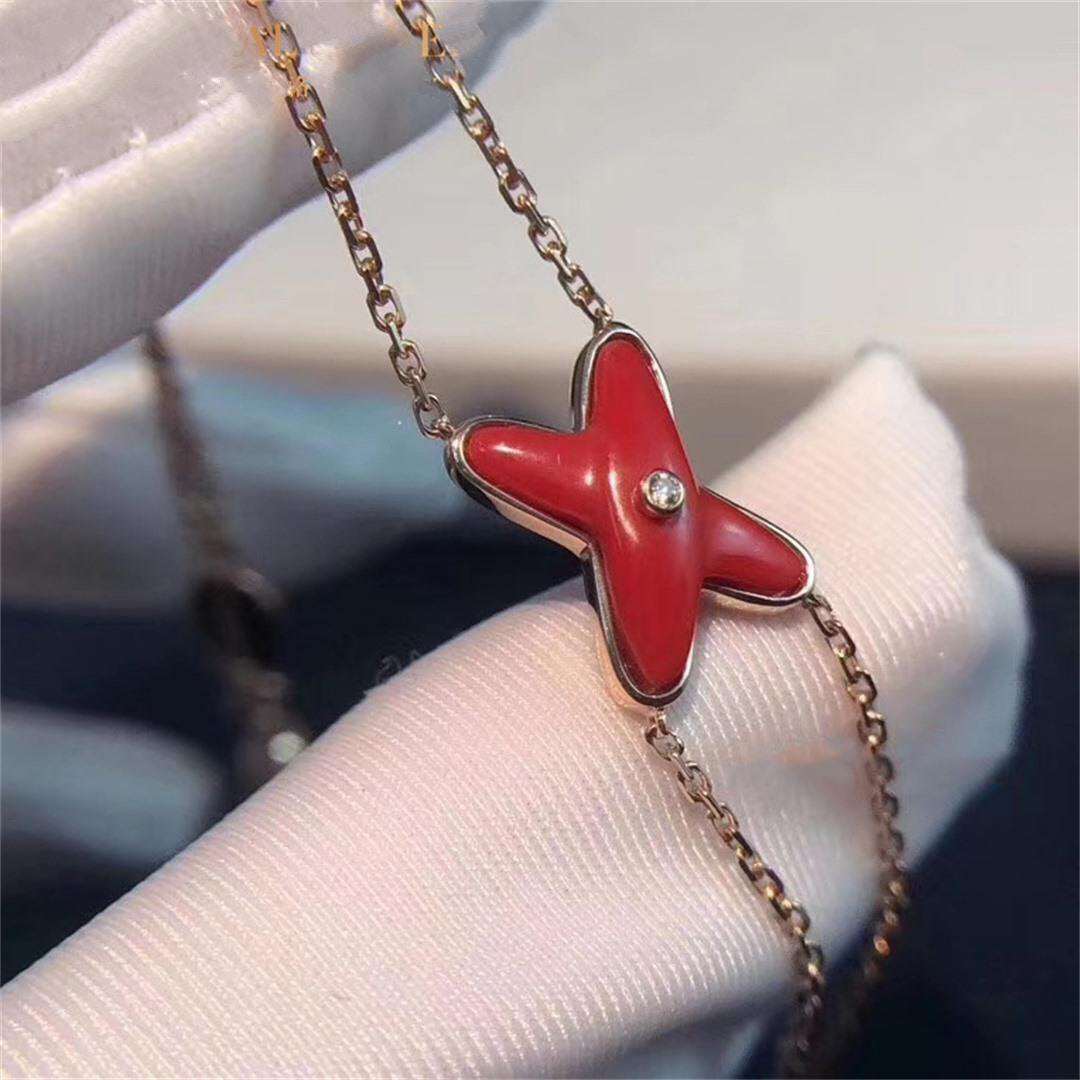 [Vellora Opalyn]JEUX BRACELET CARNELIAN PINK GOLD 1 DIAMOND