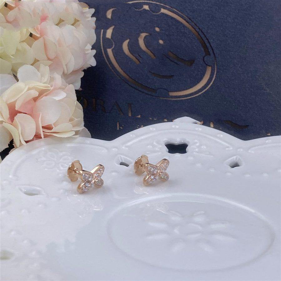[Vellora Opalyn]JEUX DE PINK GOLD DIAMOND EARRINGS