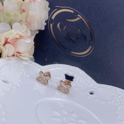 [Vellora Opalyn]JEUX DE PINK GOLD DIAMOND EARRINGS