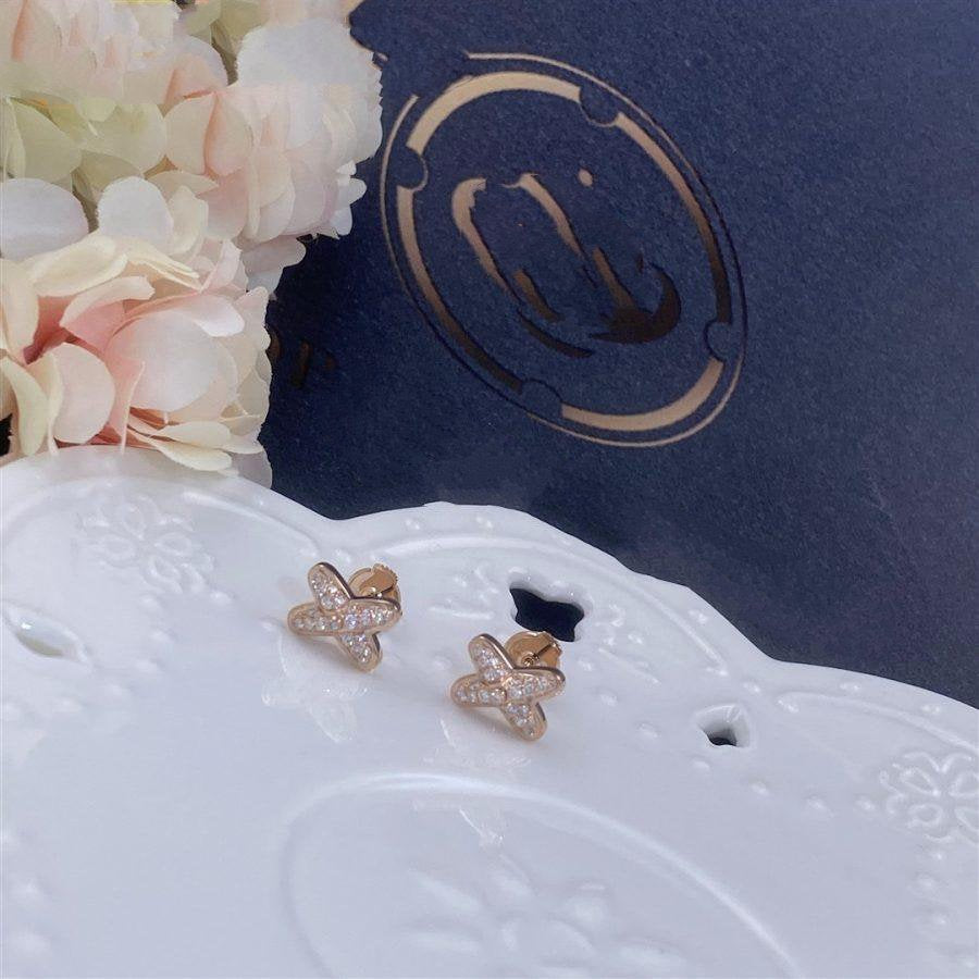 [Vellora Opalyn]JEUX DE PINK GOLD DIAMOND EARRINGS