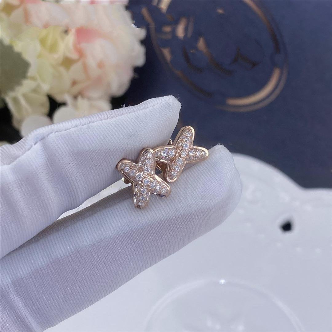 [Vellora Opalyn]JEUX DE PINK GOLD DIAMOND EARRINGS