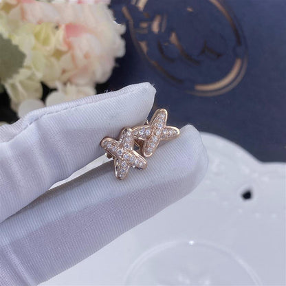 [Vellora Opalyn]JEUX DE PINK GOLD DIAMOND EARRINGS