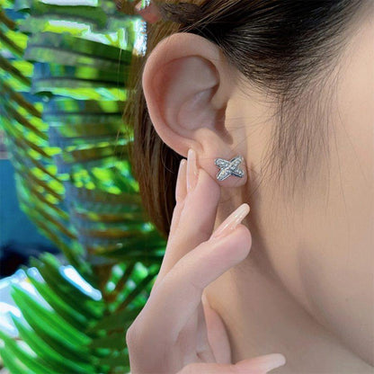 [Vellora Opalyn]JEUX DE SILVER DIAMOND EARRINGS