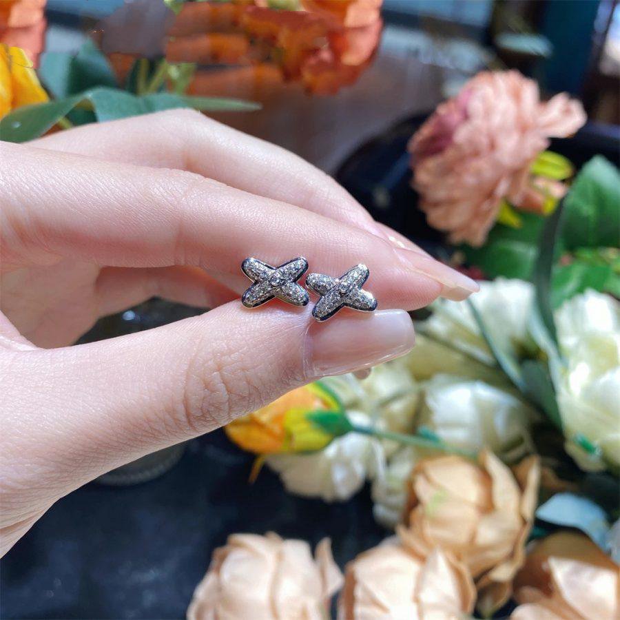 [Vellora Opalyn]JEUX DE SILVER DIAMOND EARRINGS