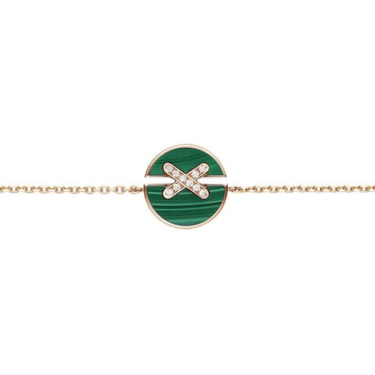 [Vellora Opalyn]JEUX DE BRACELET MALACHITE PINK GOLD DIAMONDS