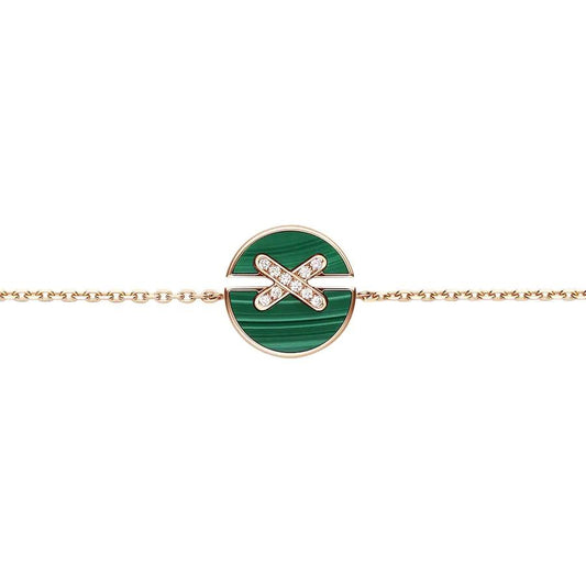 [Vellora Opalyn]JEUX DE BRACELET MALACHITE PINK GOLD DIAMONDS