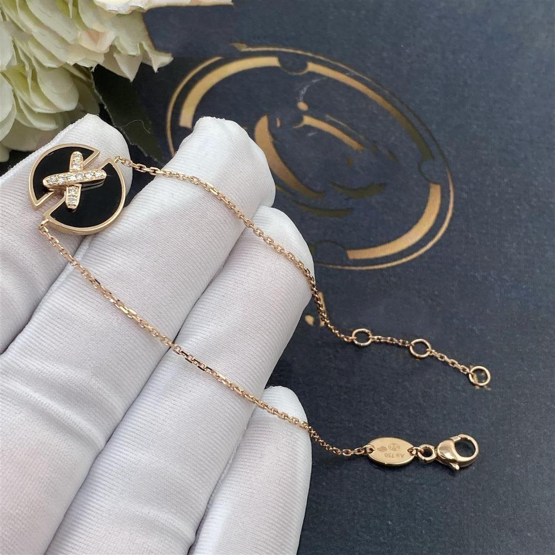 [Vellora Opalyn]JEUX DE BRACELET ONYX PINK GOLD DIAMOND