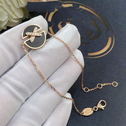 [Vellora Opalyn]JEUX DE BRACELET ONYX PINK GOLD DIAMOND