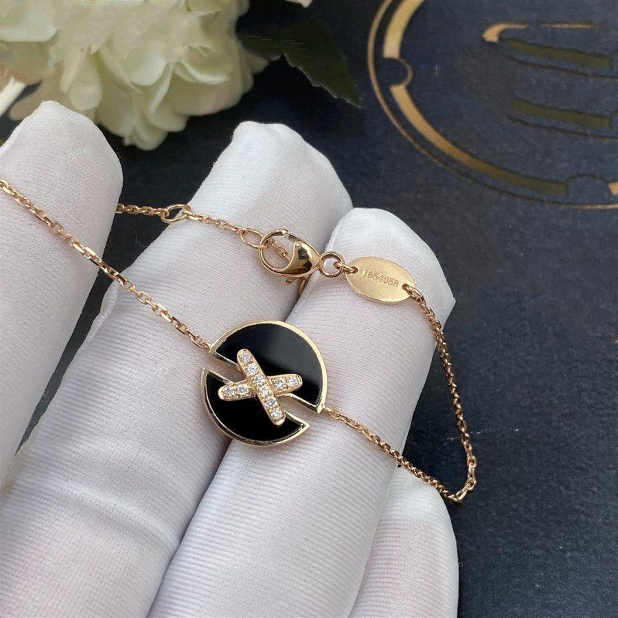 [Vellora Opalyn]JEUX DE BRACELET ONYX PINK GOLD DIAMOND