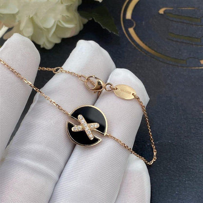 [Vellora Opalyn]JEUX DE BRACELET ONYX PINK GOLD DIAMOND