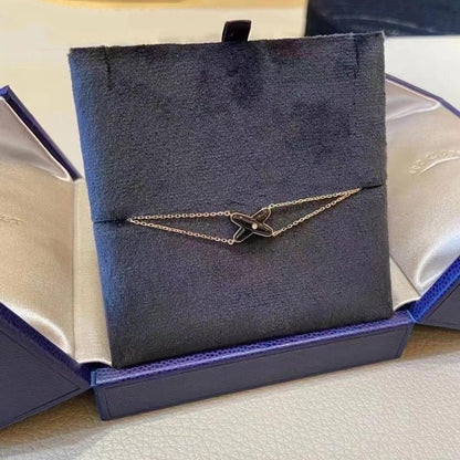 [Vellora Opalyn]JEUX BRACELET ONYX PINK GOLD 1 DIAMOND
