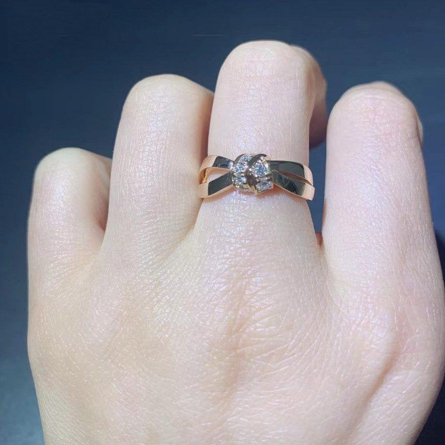 [Vellora Opalyn]LIENS RING PINK GOLD DIAMOND