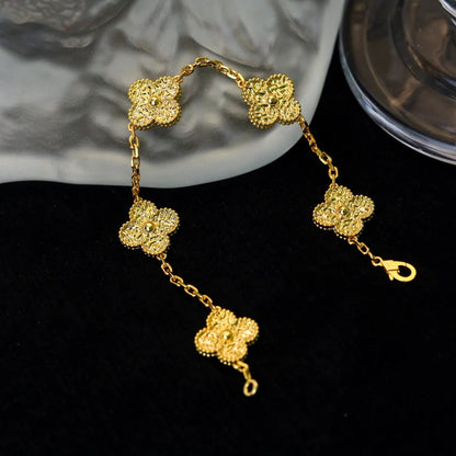 [Vellora Opalyn]CLOVER 5 MOTIFS BRONZING BRACELET