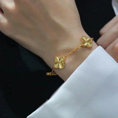 [Vellora Opalyn]CLOVER 5 FLOWERS LASER BRACELET