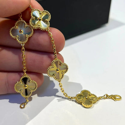 [Vellora Opalyn]CLOVER 5 FLOWERS LASER BRACELET