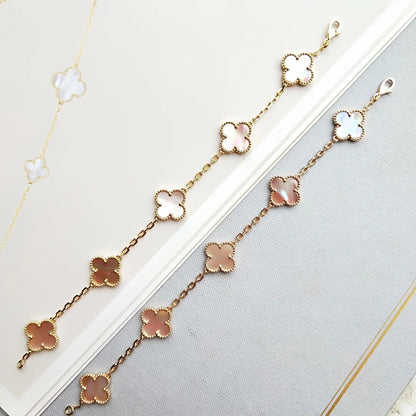 [Vellora Opalyn]CLOVER 5 PINK MOP BRACELET