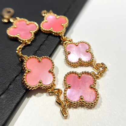 [Vellora Opalyn]CLOVER 5 PINK MOP BRACELET