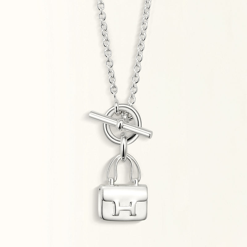 [Vellora Opalyn]POP H PEDANT SILVER NECKLACE