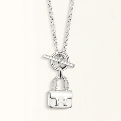 [Vellora Opalyn]POP H PEDANT SILVER NECKLACE