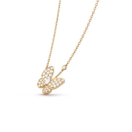 [Vellora Opalyn]BUTTERFLY DIAMOND NECKLACE
