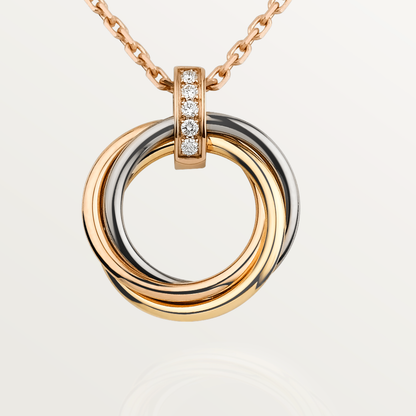 [Vellora Opalyn]TRINITY NECKLACE GOLD  DIAMONDS