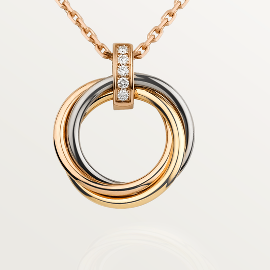 [Vellora Opalyn]TRINITY NECKLACE GOLD  DIAMONDS