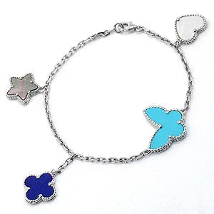 [Vellora Opalyn]LUCKY SPRING SILVER BRACELET 4 MOTIF