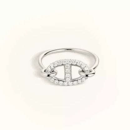 [Vellora Opalyn]RONDE SMALL SILVER DIAMOND RING