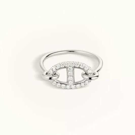 [Vellora Opalyn]RONDE SMALL SILVER DIAMOND RING
