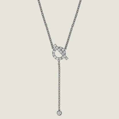 [Vellora Opalyn]FINESSE SILVER DIAMOND NECKLACE